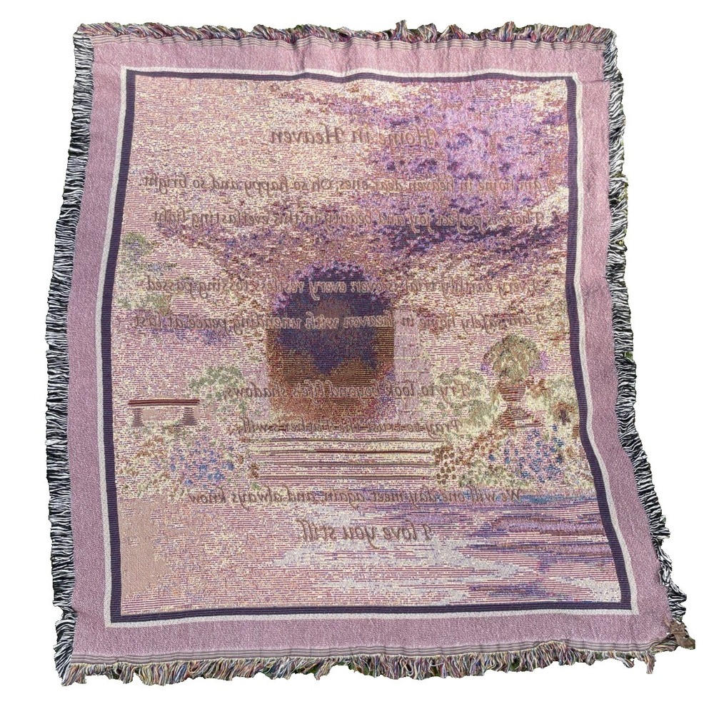 Home in Heaven‎ Religious Memorial Fringed Tapestry Throw Blanket  56 x 48 Gift - Picture 3 of 5